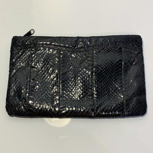 Black Snakeskin Clemente Clutch